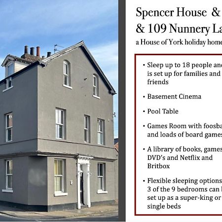 Spencer House & 107 & 109 Nunnery Lane Villa York Buitenkant foto