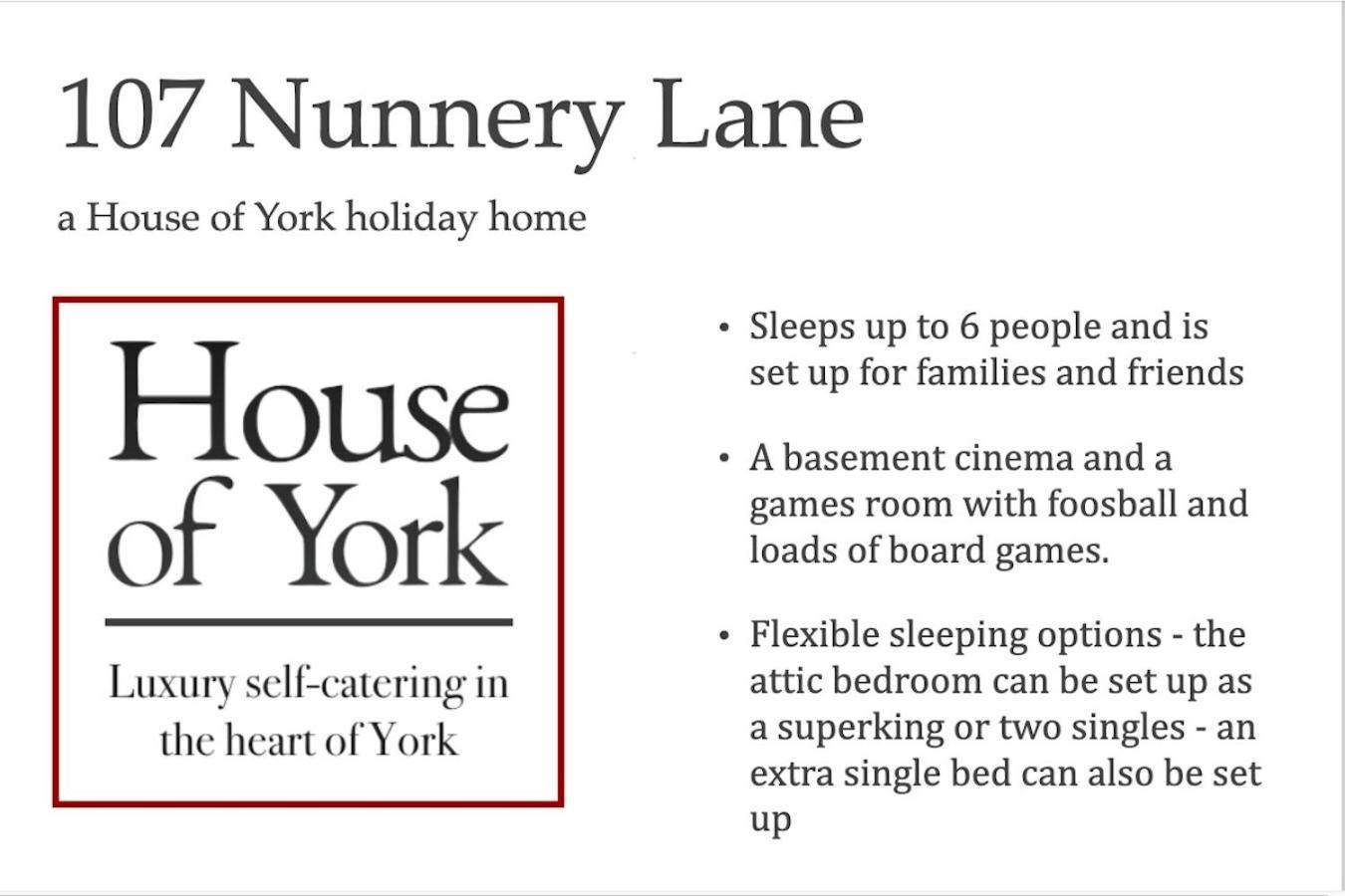 Spencer House & 107 & 109 Nunnery Lane Villa York Buitenkant foto