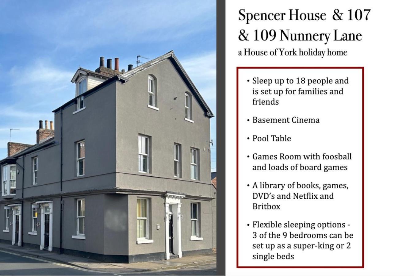 Spencer House & 107 & 109 Nunnery Lane Villa York Buitenkant foto